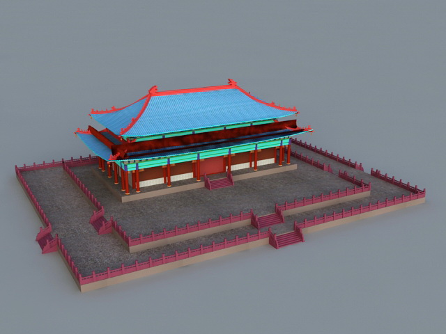 Chinese Imperial Palace 3d rendering