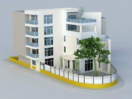 Apartment Building Corner 3d model preview