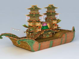 Ancient Chinese Large Pleasure Boat 3d model preview