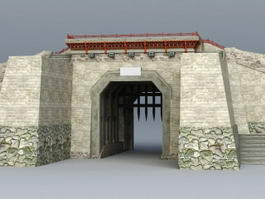 Ancient China City Gate 3d model preview