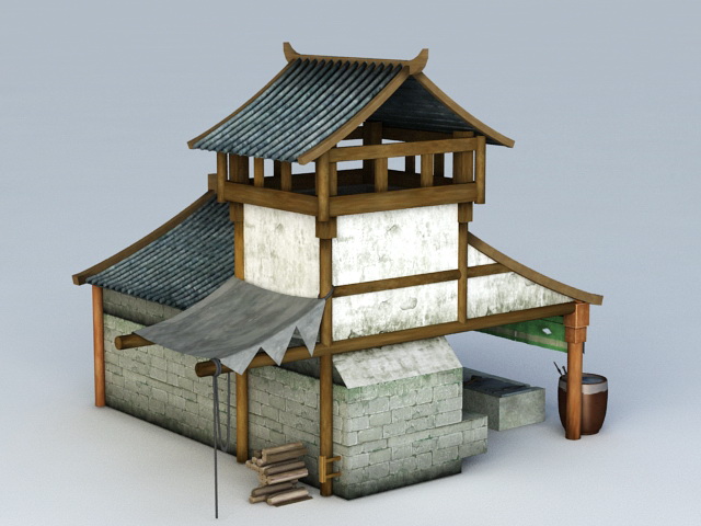 Chinese Blacksmith Building 3d rendering