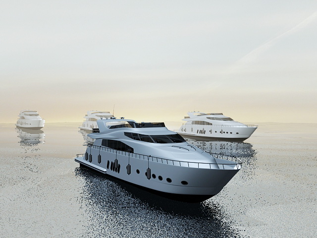 Ocean Yachts Boat 3d rendering