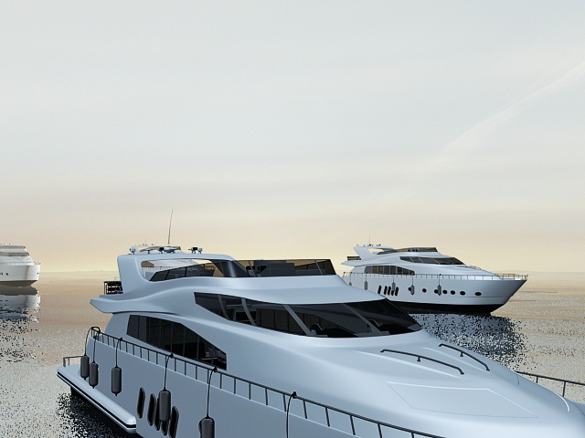 Ocean Yachts Boat 3d rendering