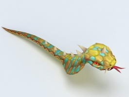 Animated Spitting Cobra Snake 3d model preview