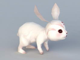 White Rabbit Cartoon 3d model preview