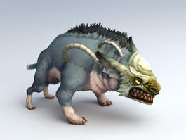 Battle Wild Boar Rigged 3d model preview