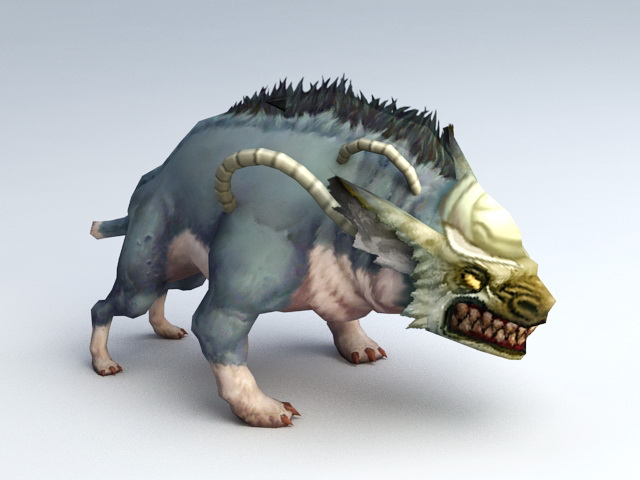 Battle Wild Boar Rigged 3d rendering