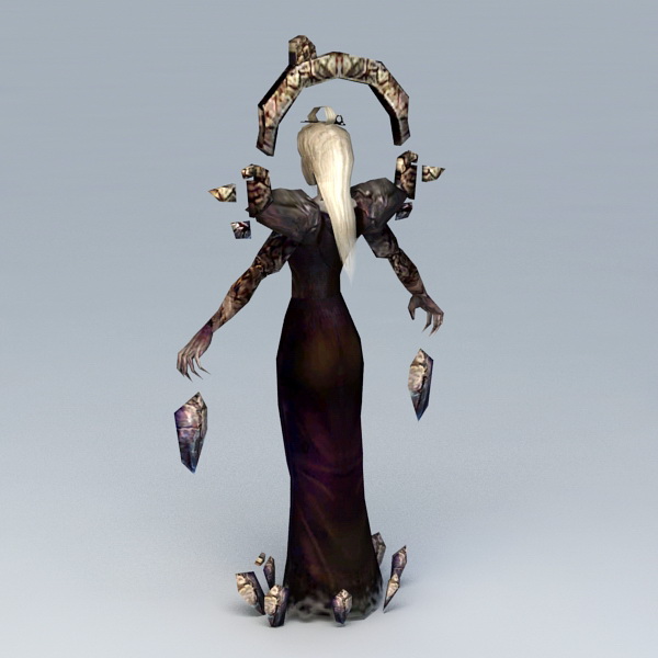 Female Dark Sorceress 3d rendering