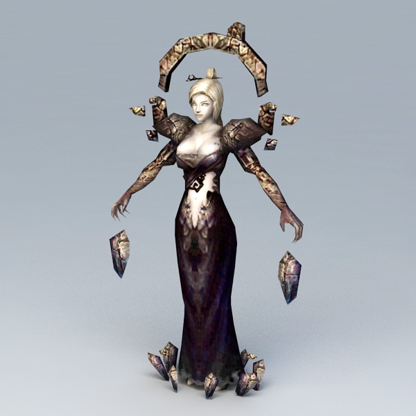 Female Dark Sorceress 3d rendering