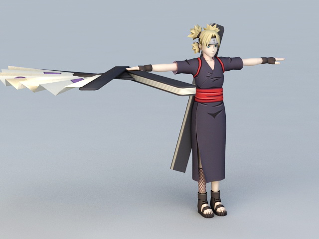Naruto Temari 3d rendering