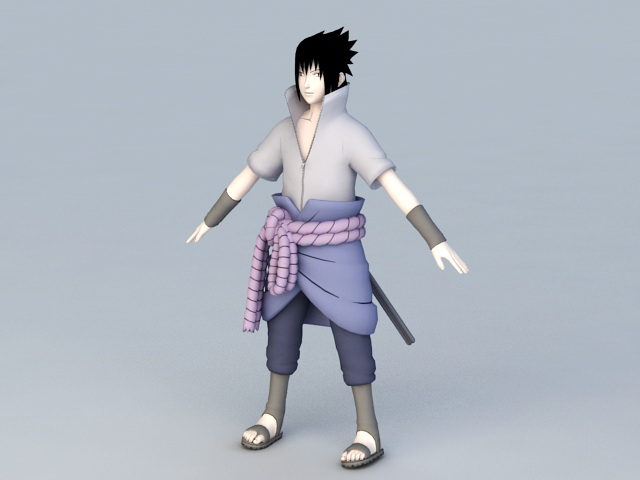 Naruto Shippuden Sasuke Uchiha 3d model 3ds Max files free