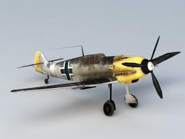 German Messerschmitt WWII Bf 109 3d model preview