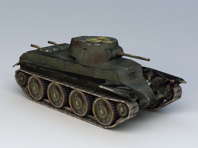 BT-7 Soviet Cavalry Tank 3d rendering