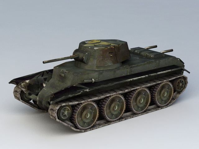 BT-7 Soviet Cavalry Tank 3d rendering