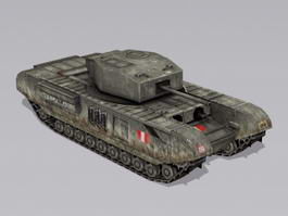 British Churchill Infantry Tank 3d model preview