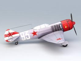 WW2 Soviet Aircraft La-7 3d model preview
