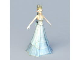 Beautiful Elf Queen 3d model preview