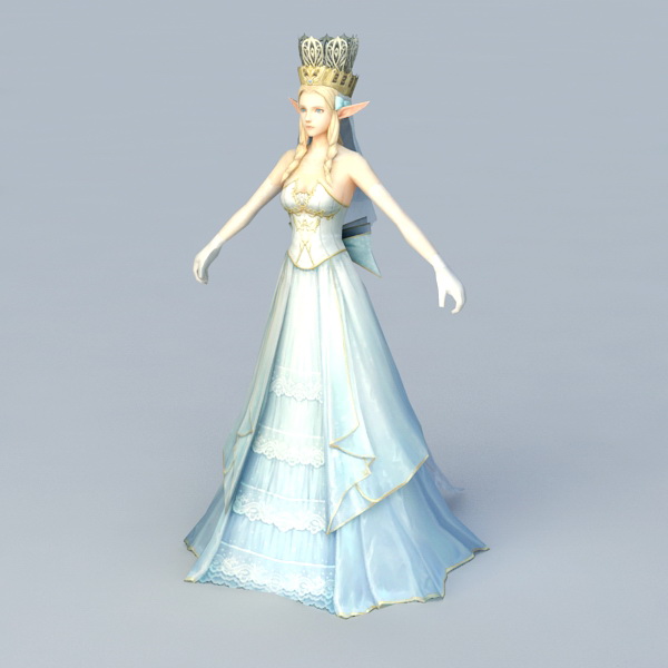 Beautiful Elf Queen 3d rendering