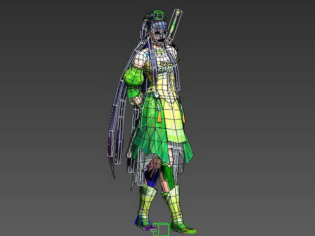 Animated Swordswoman 3d rendering