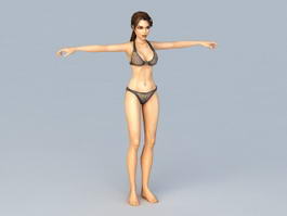Black Bikini Woman 3d model preview