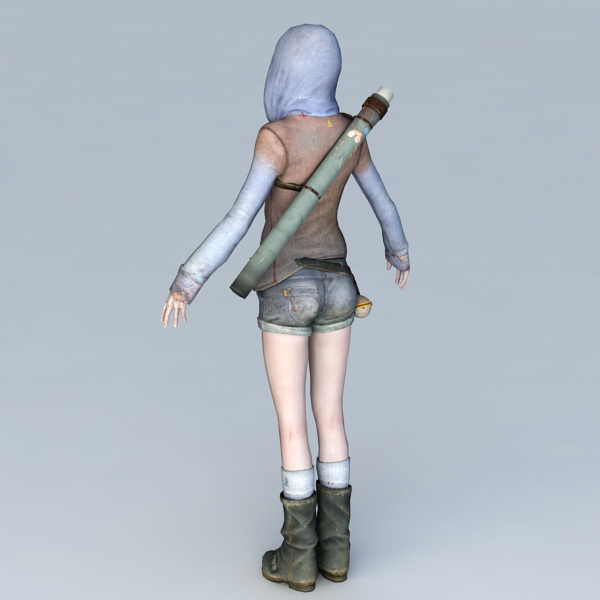 RPG Female Adventurer 3d rendering