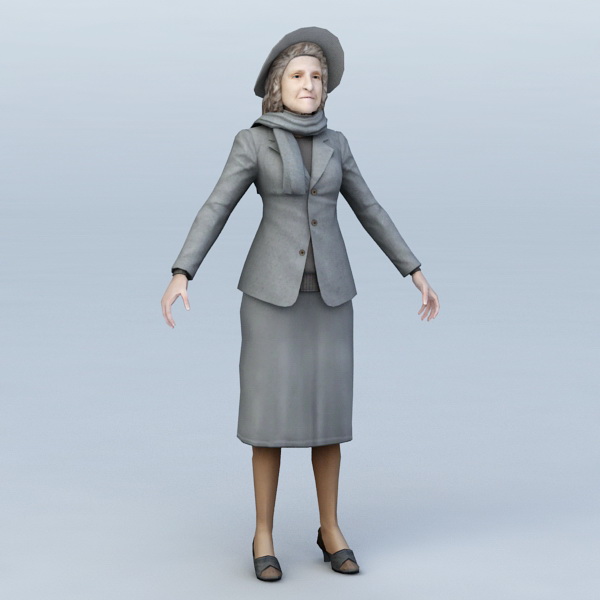 Elegant Senior Woman 3d rendering