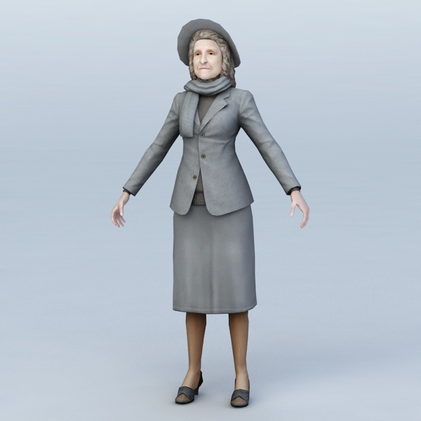Elegant Senior Woman 3d rendering