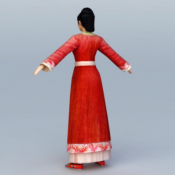 Ancient Chinese Young Woman 3d rendering