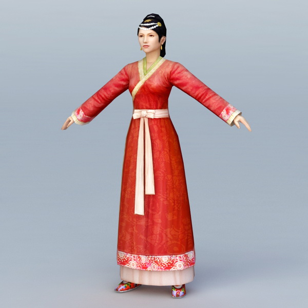 Ancient Chinese Young Woman 3d rendering