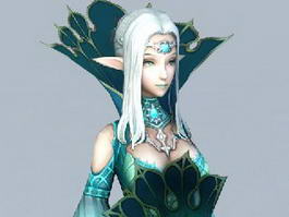 Beautiful Elf Princess 3d model preview