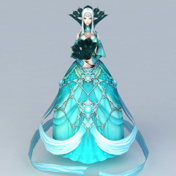 Beautiful Elf Princess 3d rendering