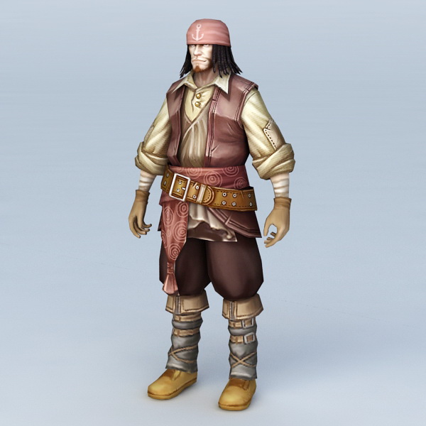 Male Pirate  Character  3d  model  3ds Max files free  download 