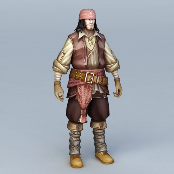Male Pirate  Character  3d  model  3ds Max files free  download 