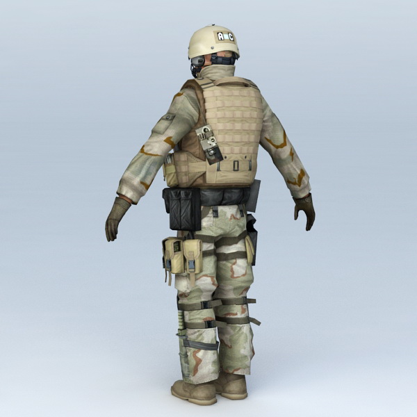 Desert Soldier 3d rendering