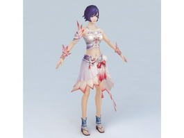Beautiful Anime Princess 3d model preview
