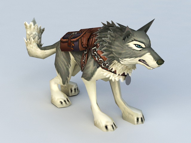 Armored Wolf Mount 3d rendering. 