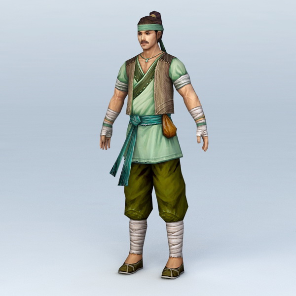 Ancient Chinese Farmer Man 3d rendering