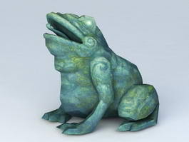 Ancient Toad Statue 3d model preview