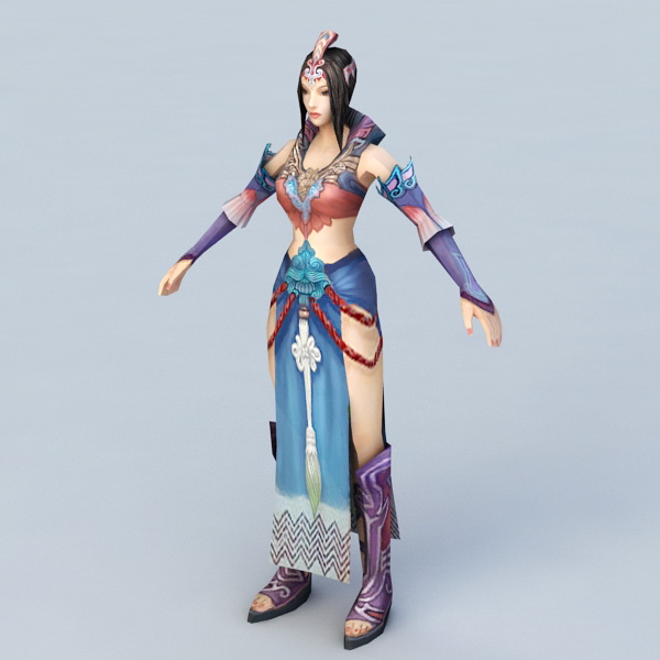 Ancient Woman in China 3d rendering