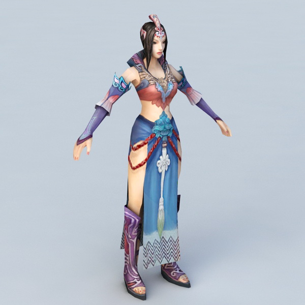 Ancient Woman in China 3d rendering