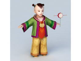 Traditional Chinese Toddler Boy 3d preview