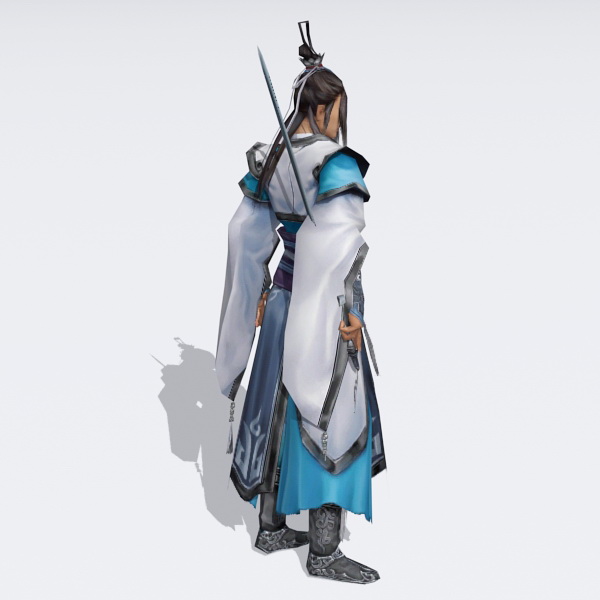 Chinese Swordsman Character 3d rendering