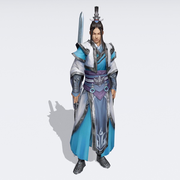Chinese Swordsman Character 3d rendering