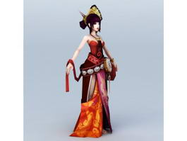 Chinese Anime Girl Dancer 3d model preview