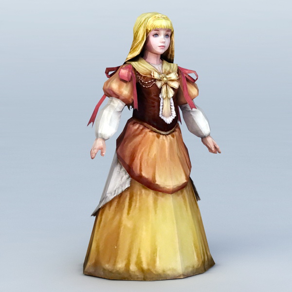 Medieval Venice Girl 3d rendering