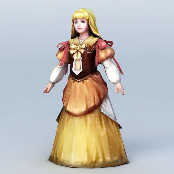 Medieval Venice Girl 3d rendering
