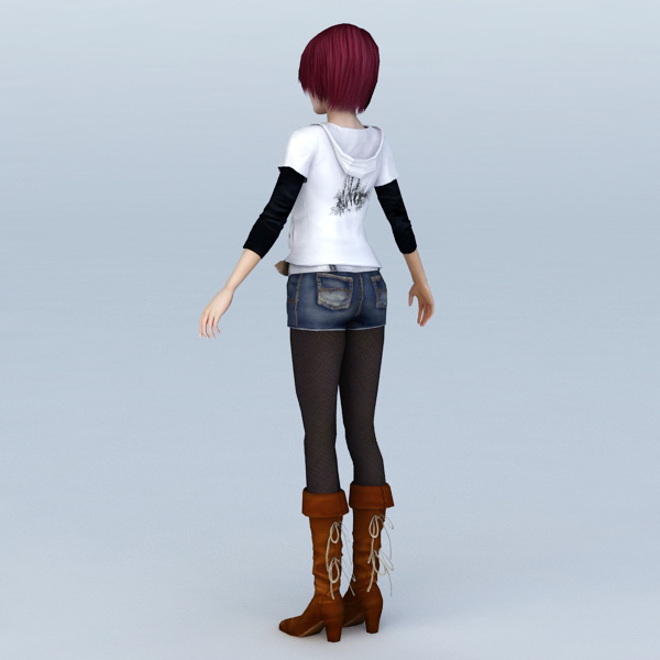 Fashion Girl T-Pose 3d rendering