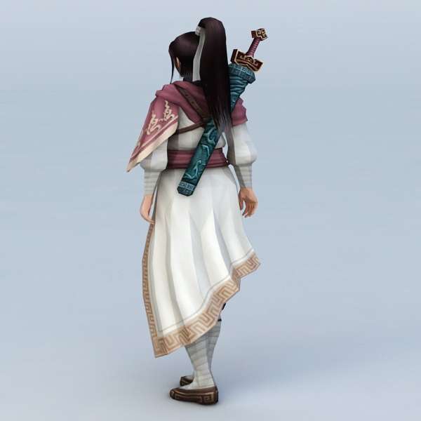 Chinese Swordswoman Character 3d rendering