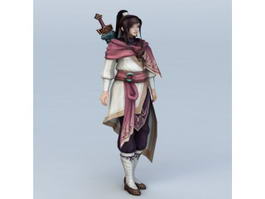 Chinese Swordswoman Character 3d model preview