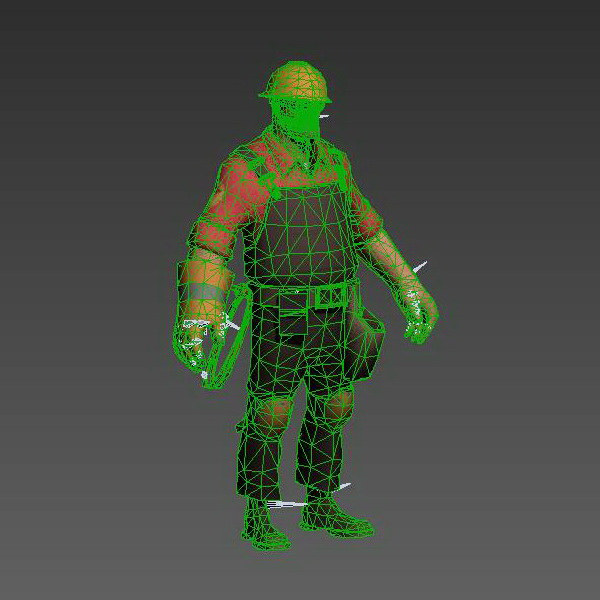 Engineer Character Rigged 3d rendering